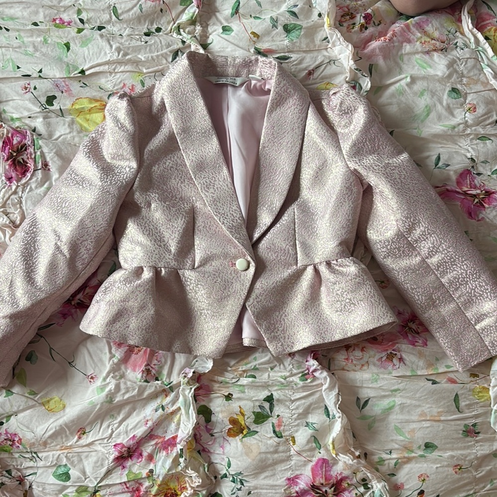 Pink Textured Toddler Girl Blazer by Janie and Jack